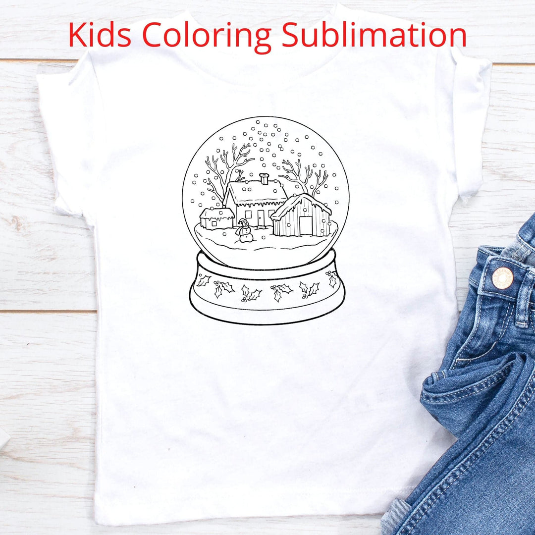 Snowglobe Coloring (Sublimation -OR- DTF/Digi Print) - Sublimation Transfer DTF