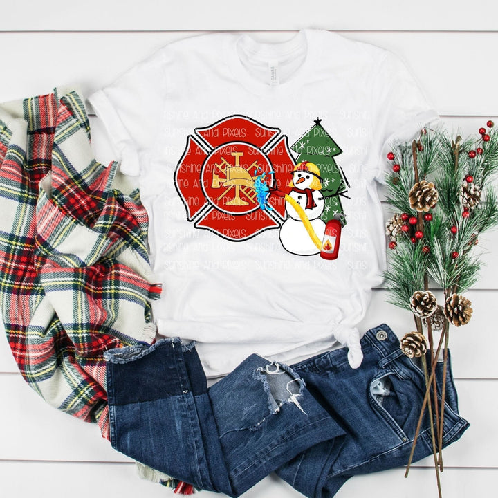 Snowman Firefighter Military/ First Responder (Sublimation -OR- DTF/Digi Print)