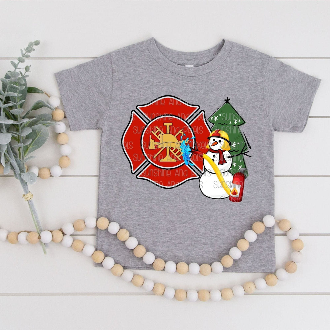 Snowman Firefighter Military/ First Responder (Sublimation -OR- DTF/Digi Print)