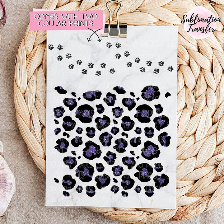 Sublimation transfer Dark Purple Leopard print full sheet to create your own