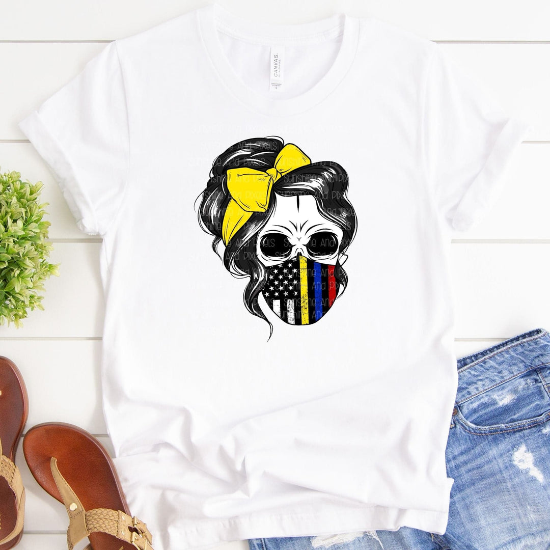 First responders support skull with mask (Sublimation -OR- DTF Print)
