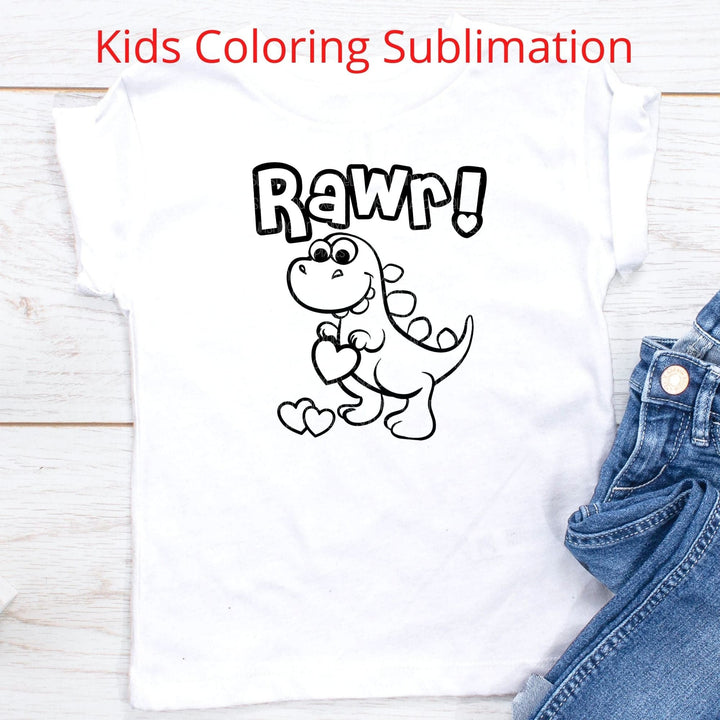 T-Rex Coloring Sublimation (Sublimation -OR- DTF/Digi Print) - Sublimation