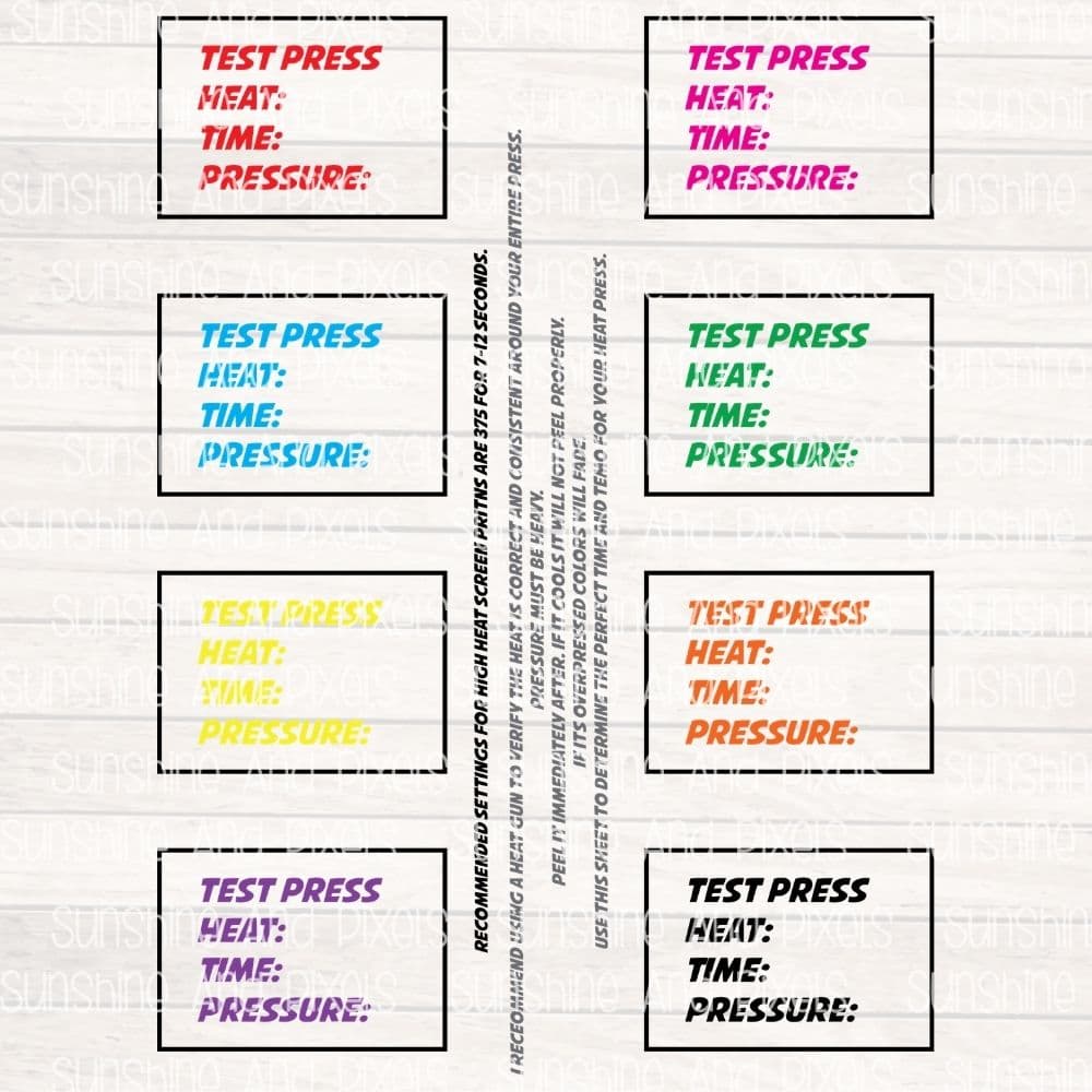 TEST PRESS Sheet (Full Color SCREEN Print) - Sublimation Transfer DTF Transfer